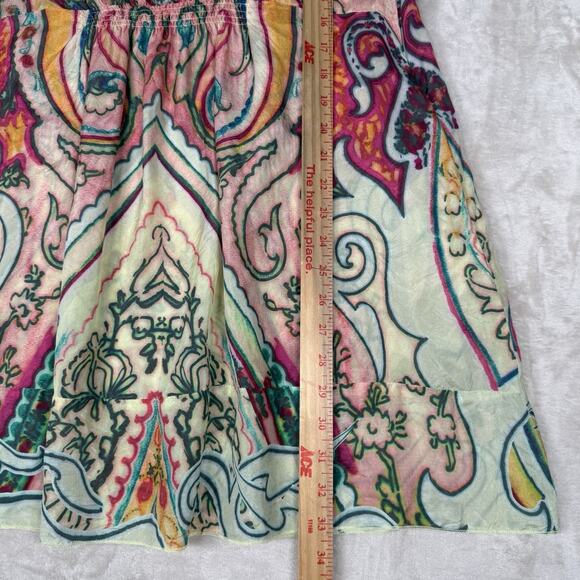 Johnny Was Silk Tunic Top Women's Size S Colorful Abstract Floral Boho Whimsical - Picture 9 of 9